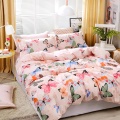 2019 Modern Gray Banana Leaf Printed Duvet Cover Polyester Cotton Quilt Cover with Zipper Adult Bedding Sets Bedspreads