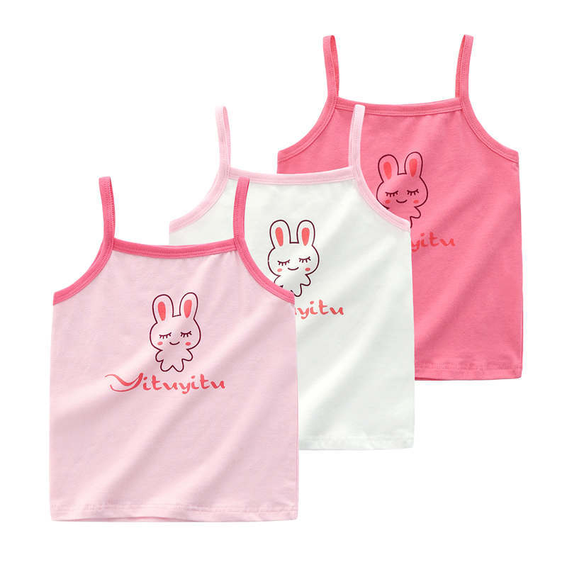 3pcs/Lot Summer Baby Undershirt Singlet Girls Shirts for Children Cartoon Cotton T-shirt Tops Camisoles Underwear Kids Tanks