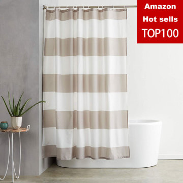 180x180 modern stripe Polyester Fabric Shower Curtain Mildew Resistant Soft Bath Waterproof Fresh Bathroom Partition Curtains
