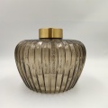 Brown Color Glass Vase With Metal Top