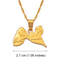 Anniyo Map of guadeloupe necklace pendants 45cm/60cm chain for women gold color jewelry france guadeloupe map #008010