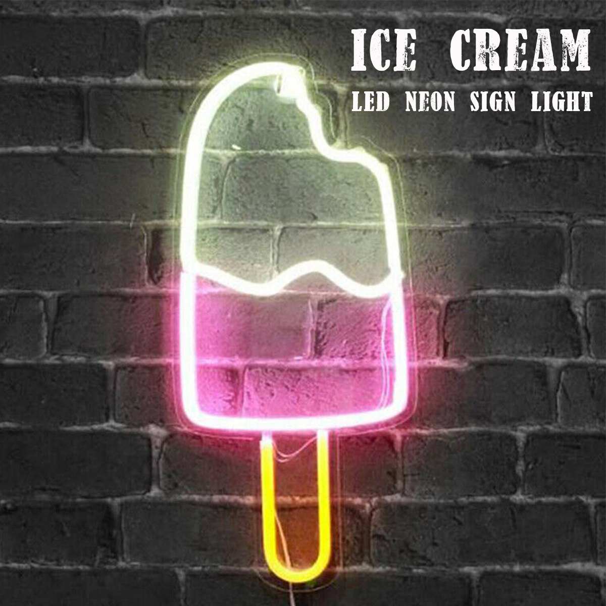 Ice Cream LED Neon Sign Light Christmas Tree Neon Bulbs for Home Party Bedroom Beer Bar Wall Decoration Neon Lamp Christmas Gift