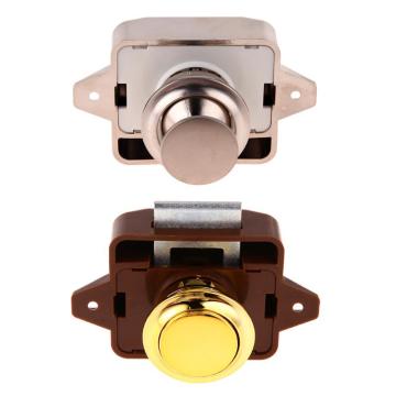 Zinc alloy Large Push Lock Button Catch Lock Cupboard Door Knob Camper Caravan Motorhome RV Cabinet Drawer Push Latch