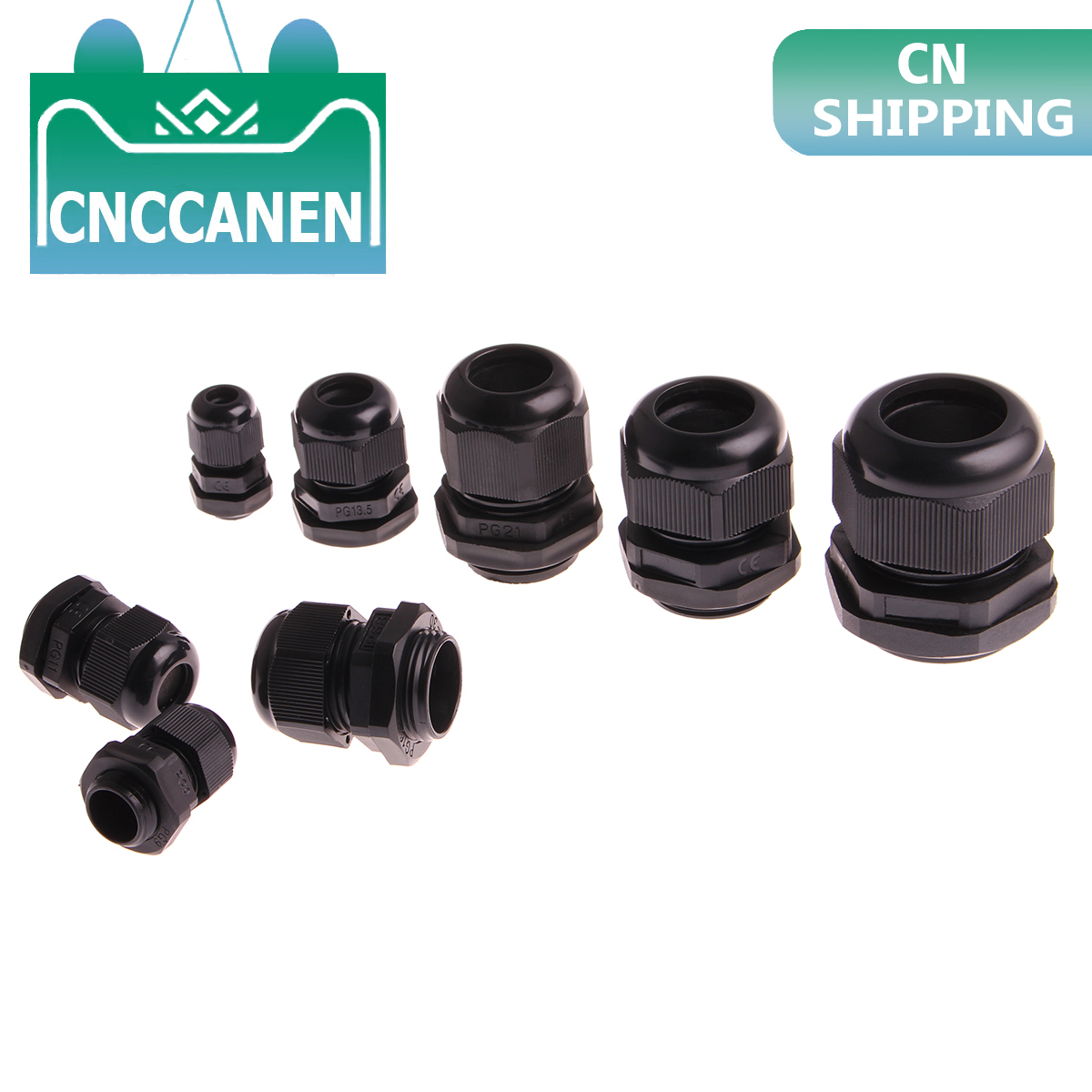 10pcs IP68 PG7 for 3-6.5mm PG9 PG11 PG13.5 PG16 PG19 Wire Cable CE White Black Waterproof Nylon Plastic Cable Gland Connector