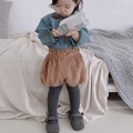 Autumn Winter Baby Girls Corduroy Thicken Warm Loose Elastic Pants Shorts Solid Color Mid Waist Wild