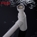 Basin Bottle Trap Plastic Round Bathroom Sink Siphon Drains with Pop Up Drain White P-TRAP Pipe Waste.