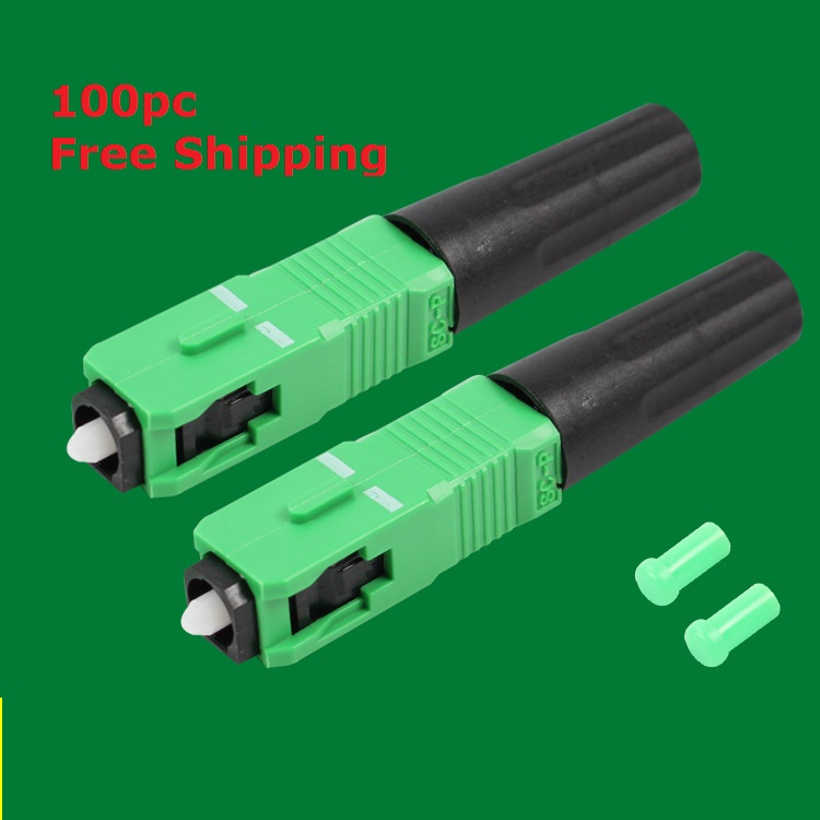 SC APC Fiber Optic Fast Connector 100 SC FAST connector blue fibra FTTH single mode SC quick connector SC adapter Field Assembly