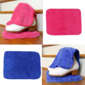 30x50cm/11.8x19.7inch Ultra Soft Ice Skate Cover Cleaning Cloth Wiper Knit Blue Pink Set of 2