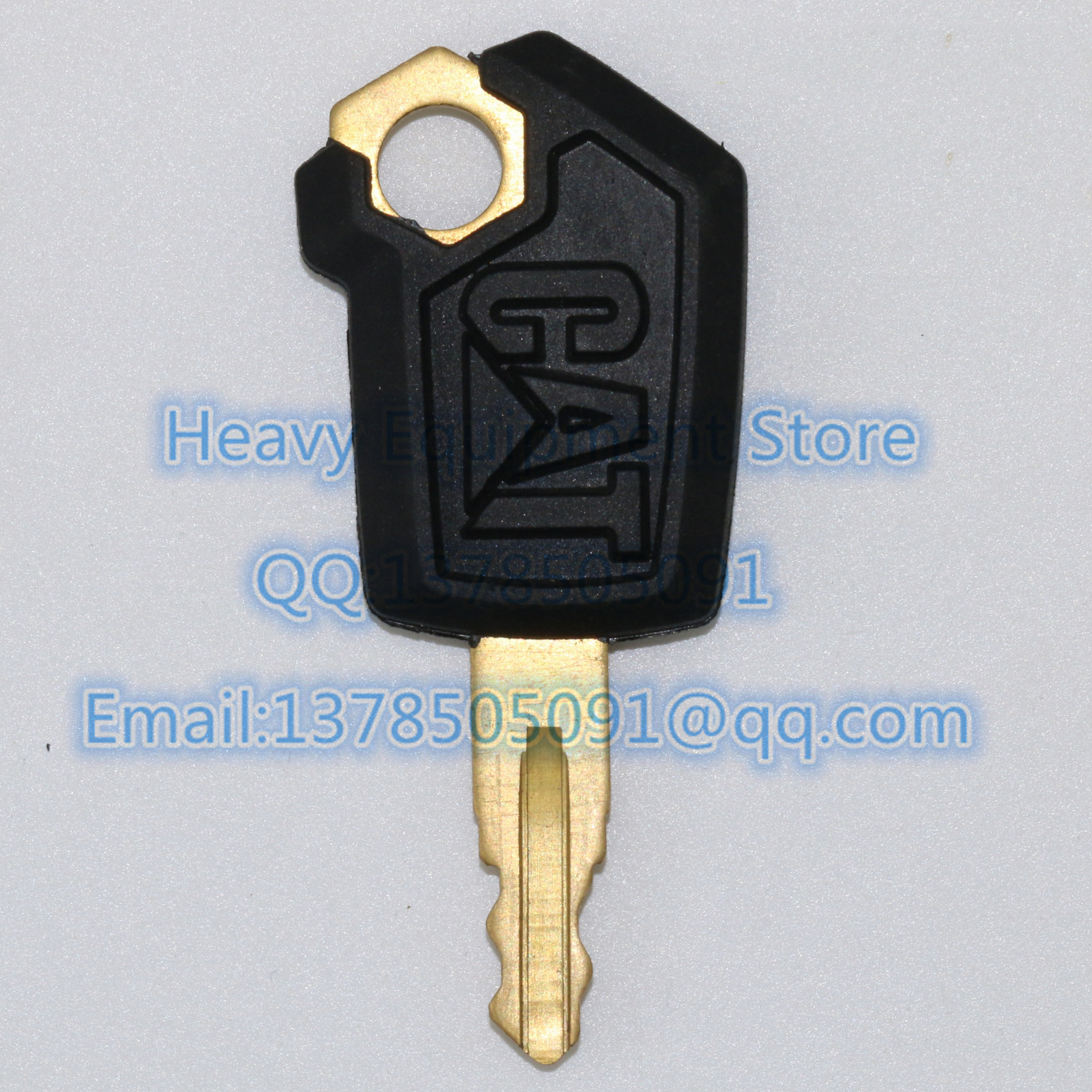 1 PC Key For Caterpillar 5P8500 CAT Heavy Equipment Ignition Loader Dozer Metal & Plastic Black & Gold