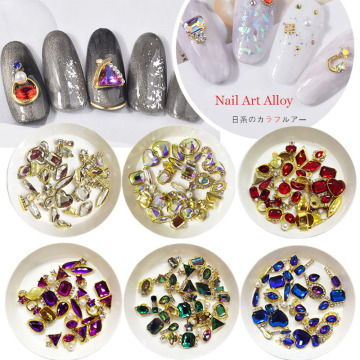 10pcs/lot 3d Random Mix alloy nail art decorations supplies crystals stones rhinestones gems nail accessories jewelry charms