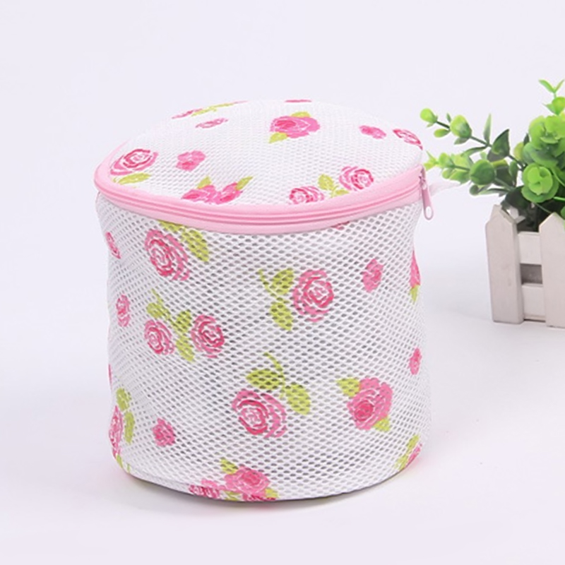 1Pc Floral Color Clothes Washing Machine Laundry Bags Washing Hosiery Saver Protect Women Bra Mesh Net Wash Bag Zipper Basket