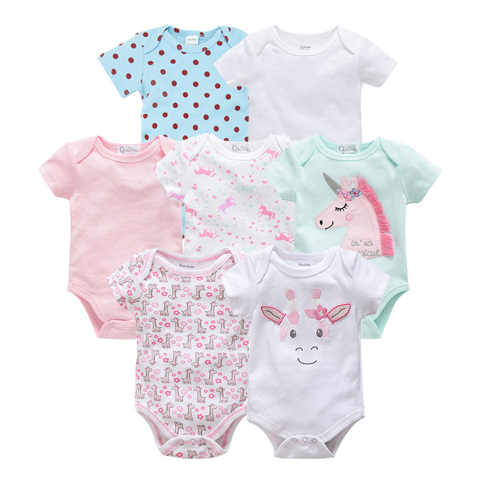 2019 7PCS/lot baby girl boys footies jumpsuit roupas de bebe recien nacido baby girl ropa 3 6 9 12 months newborn baby clothes