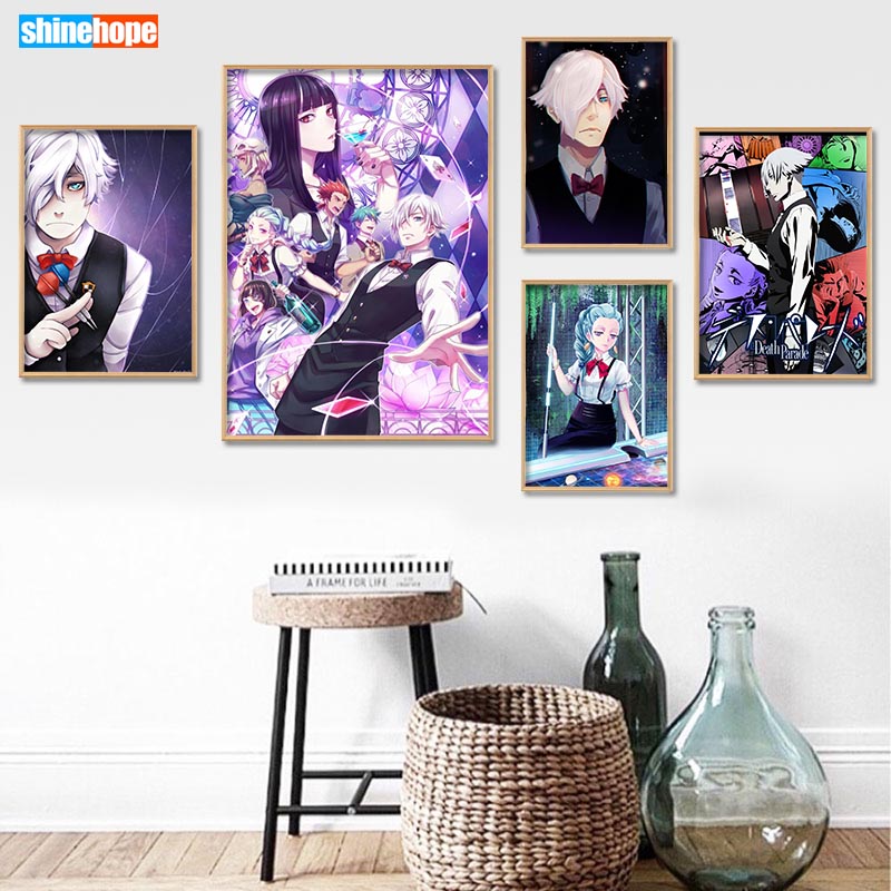 Death Parade Poster Custom Canvas Poster Art Home Decoration Cloth Fabric Wall Poster Print Silk Fabric 30X45cm,40X60cm