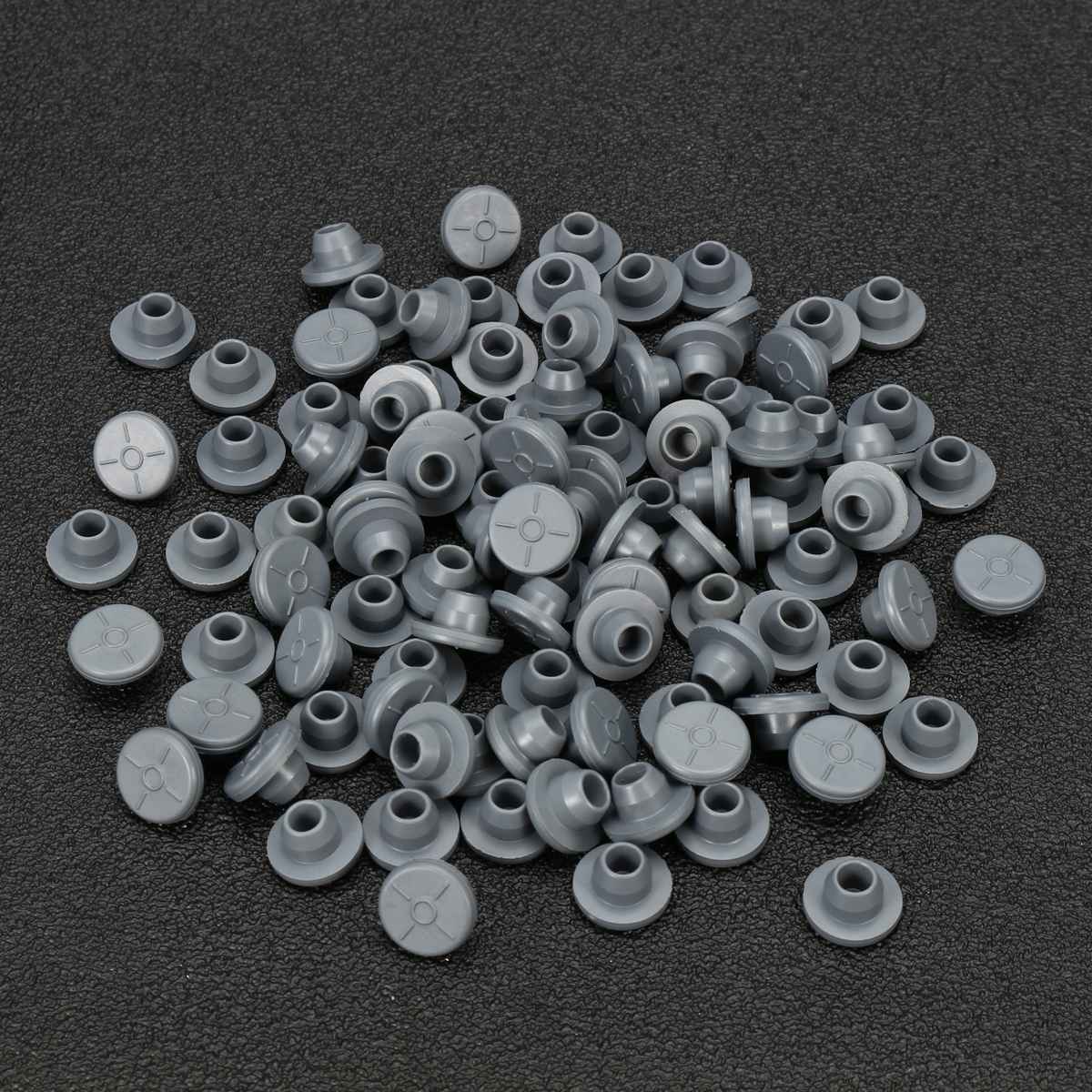 100Pcs Rubber Stoppers Self Sealing Injection Ports Inoculation Medical For 13mm Glass Bottles Vials Opening Sealing Organizer
