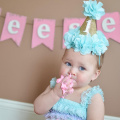 Children Hair Decorate 1st First Birthday Party Hats Baby Flower Hair Band Thin Belt Princess Crown Hat Baby Boy Girl