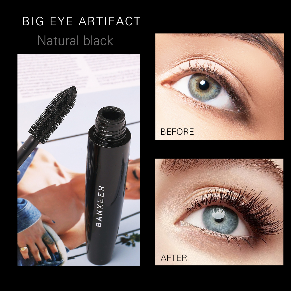 BANXEER Volume Mascara Waterproof Makeup Mascara 4D Silk Fiber Lash Mascara Rimel Mascara Extension Curl Eyelash Tool