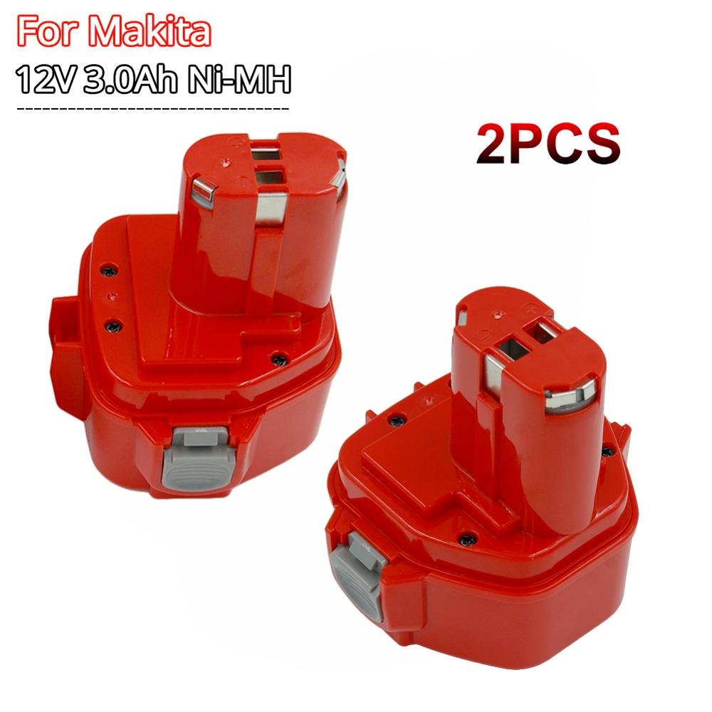 2PCS PA12 Rechargeable Battery 12V 3.0A Ni-MH for Makita Cordless screwdriver drills batteries 1220 1222 1233 1234 6317D 6217D