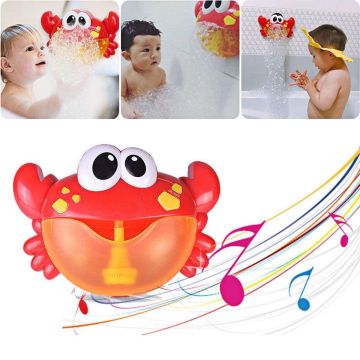 Funny Music Crab Bubble Blower Machine Electric Automatic Crab Bubble Maker Kids Bath Outdoor Toys Bathroom Toys for Infant Baby
