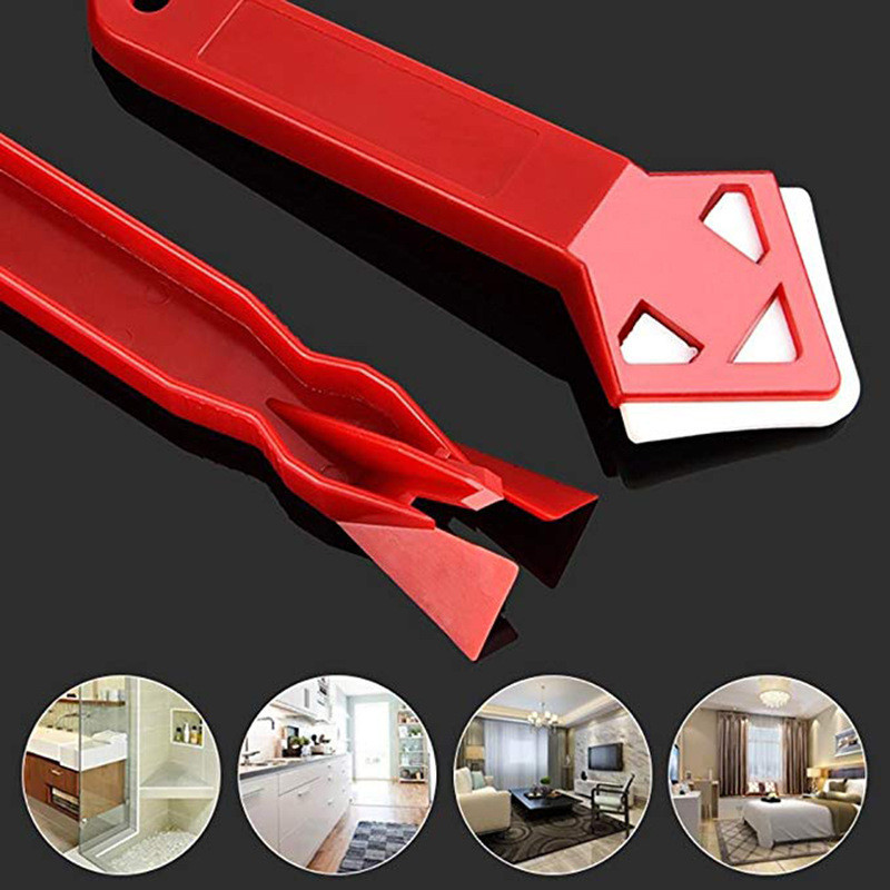 2Pcs/Set Silicone Window Door Glass Cement Scraper Tool Remover Silicone Spreader Spatula Tool Spatula Glue Shovel Squeegees