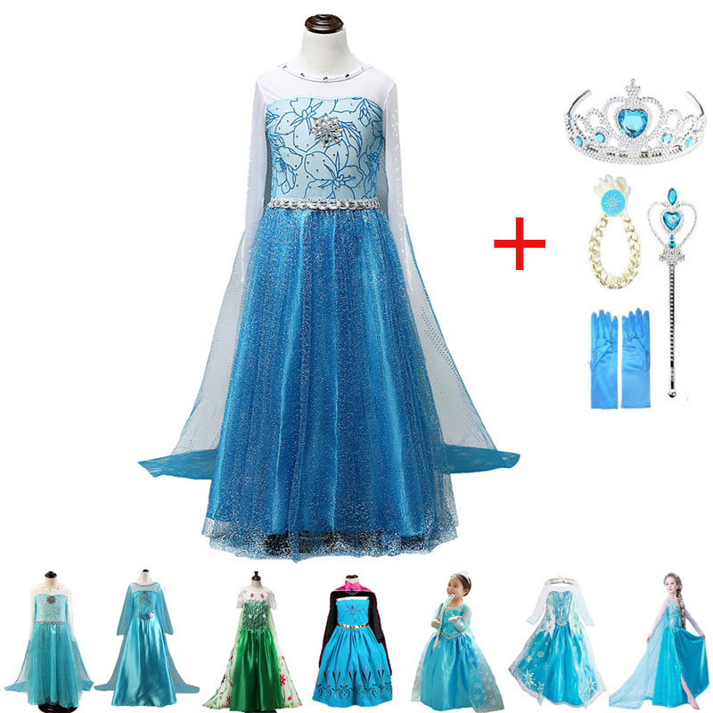 Elsa Girls Dress Princess Dresses Elza Teenagers Kids Dresses for Girls Children Clothing Anna Elsa Party Snow Queen Cosplay