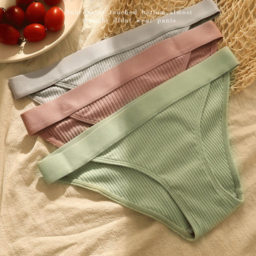 Simple Style Solid Color Ladies Seamless Panties Sexy Cotton Breathable Comfortable Underwear Low Waist Briefs Lingerie