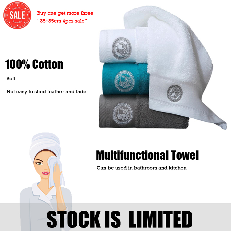 ESKIMO 4Pcs 100% Cotton Face Towel Microfiber Strong Absorbent Towel Hair Multifunctional Adults Baby Hand Towel for Bathroom