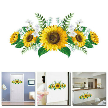Sunflower Flowers Wall Sticker Living Room Bedroom Home Decoration Mural Cabinet Door Art Decals Wallpaper Wall Stickers