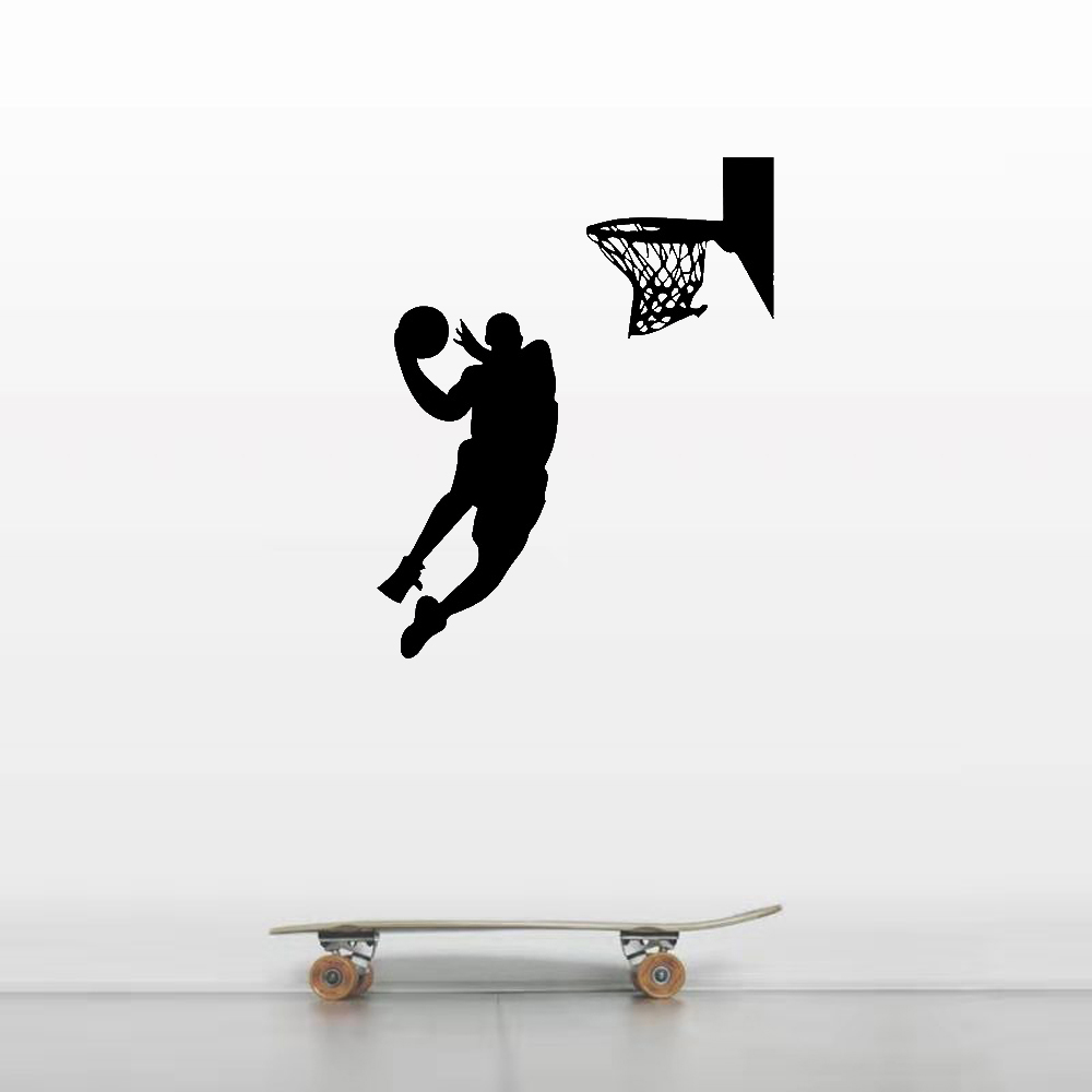 Basketball Player Wall Stickers Boys Bedroom Living Room Sofa Decorative Vinyl Removable Self Adhesive Wallpaper