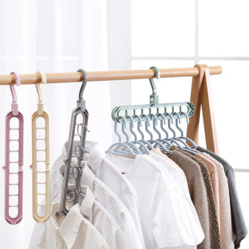 9-hole Clothes Coat Hanger Organizer Multi-port Support Drying Racks Plastic Scarf Cabide Storage Rack Hangers Clothes Storage