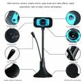 HD Webcam USB High Definition Camera Web Cam 360 Degree MIC With Light For Skype Computer Desktop In Stock