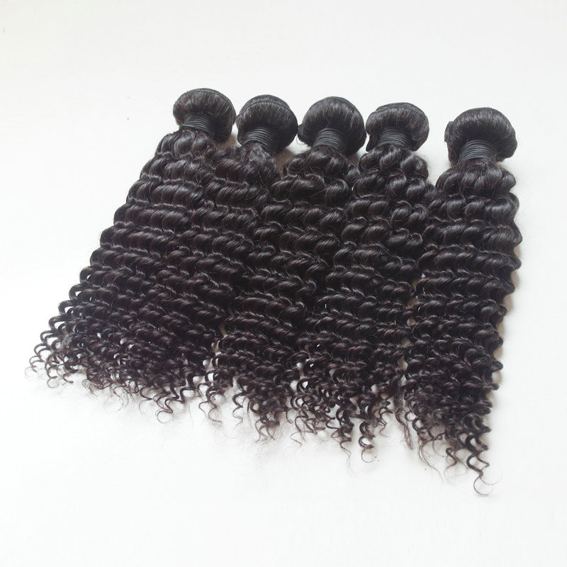 Top Quality Grade 6A 1b# Curly Brazilian Virgin Hair Deep Wave Unprocessed Curly Human Hair 100g/PCS