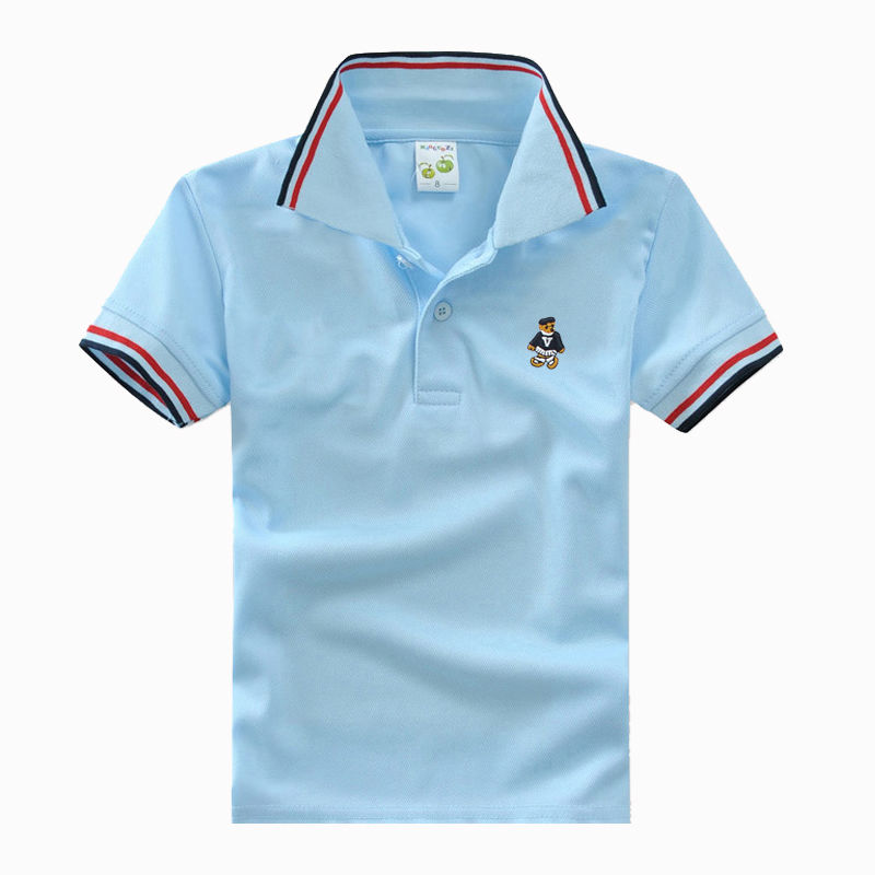 High quality 3-12 year old boy polo shirt short sleeve shirt lapel striped cotton children's T shirt various colors optional