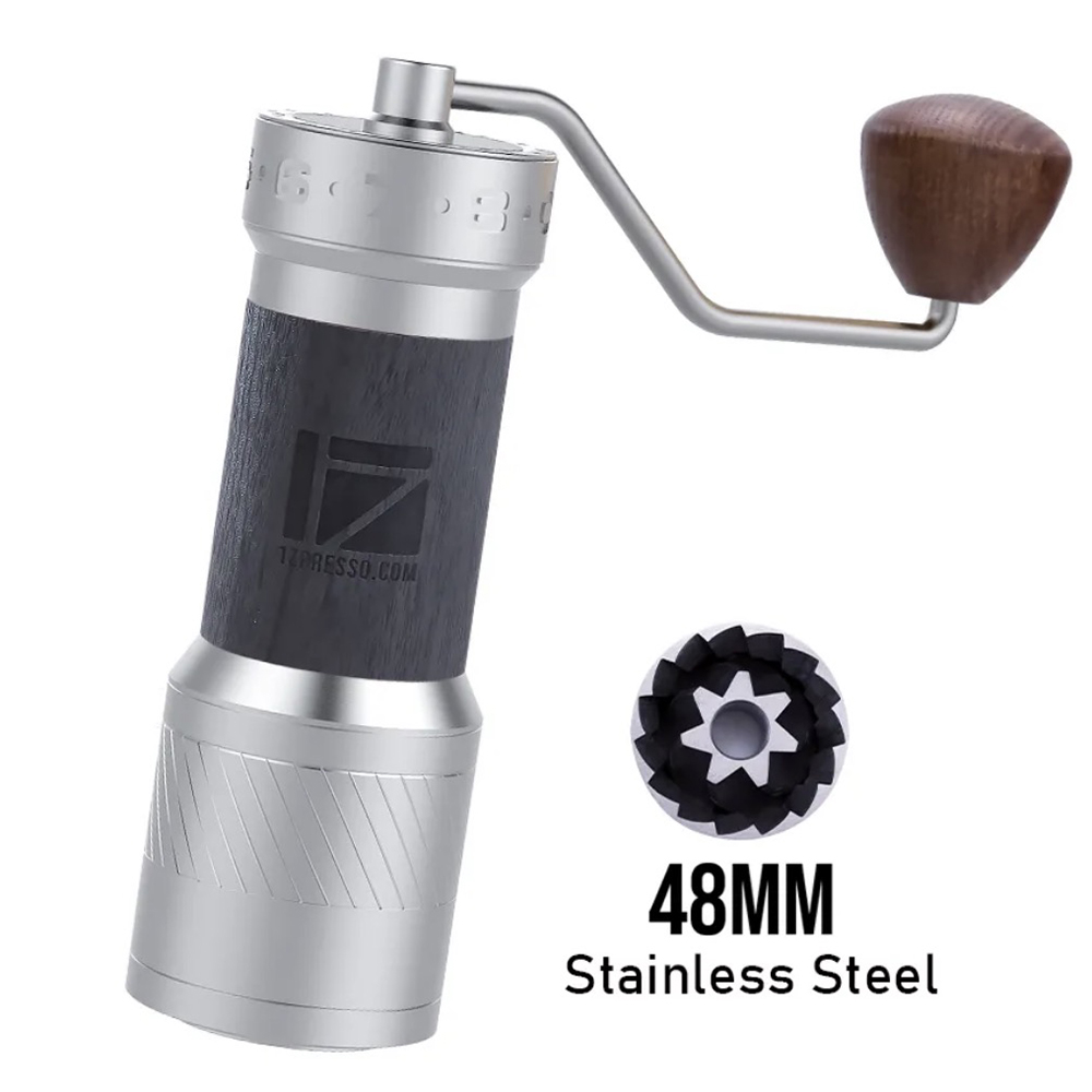 1ZPRESSO K PLUS manual coffee grinder with magnets catch cup mill for pour over Espresso stainless-steel heptagonal conical burr
