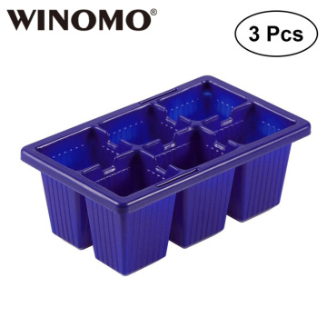 WINOMO 3 PCS Seed Sprouter Tray Seedling Starter Trays 6 Cells Per Tray Plant Grower