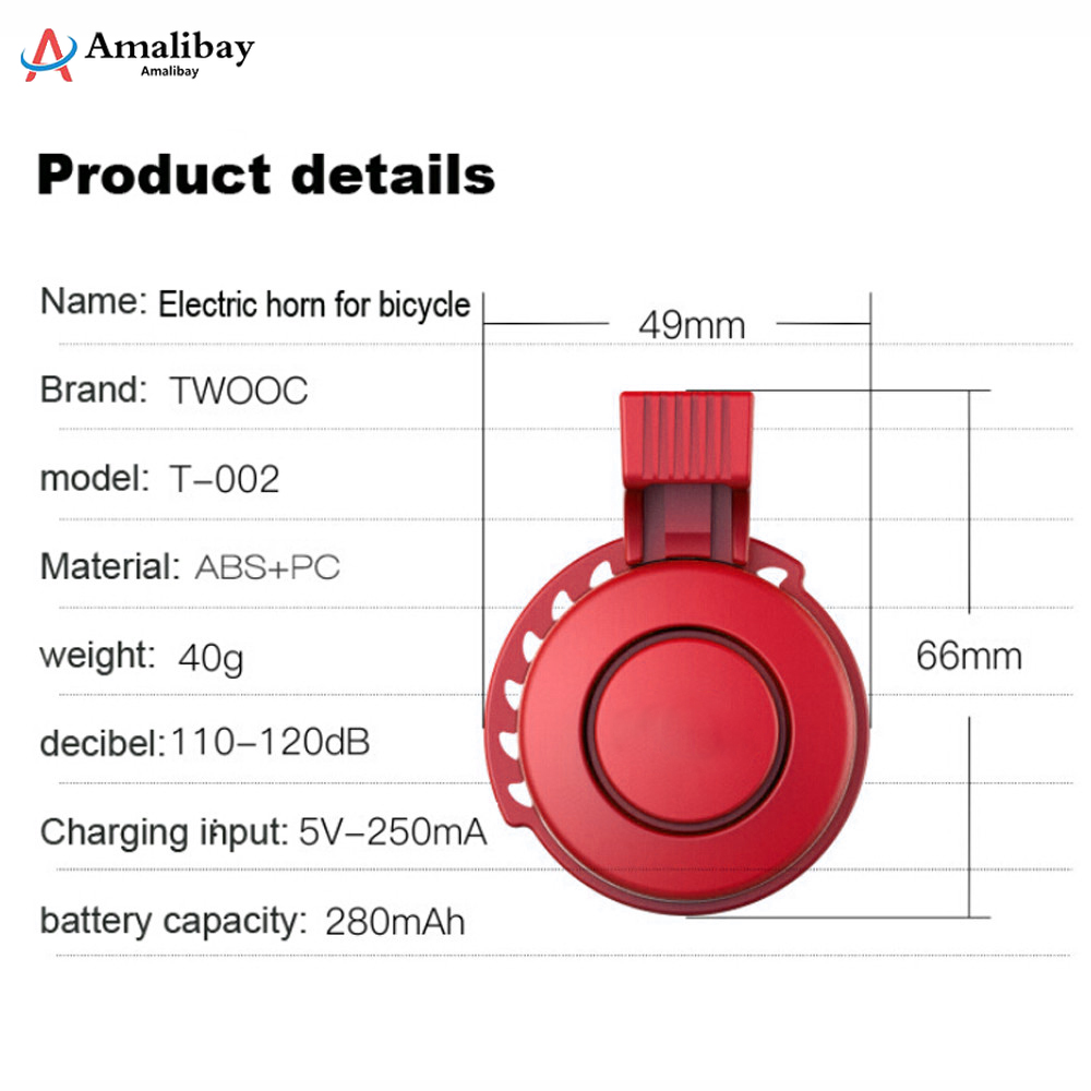 Electronic Bell for Xiaomi Mijia M365 Pro for Ninebot MAX G30 Electric Scooter USB Charging Waterproof Horn Scooter Accessories