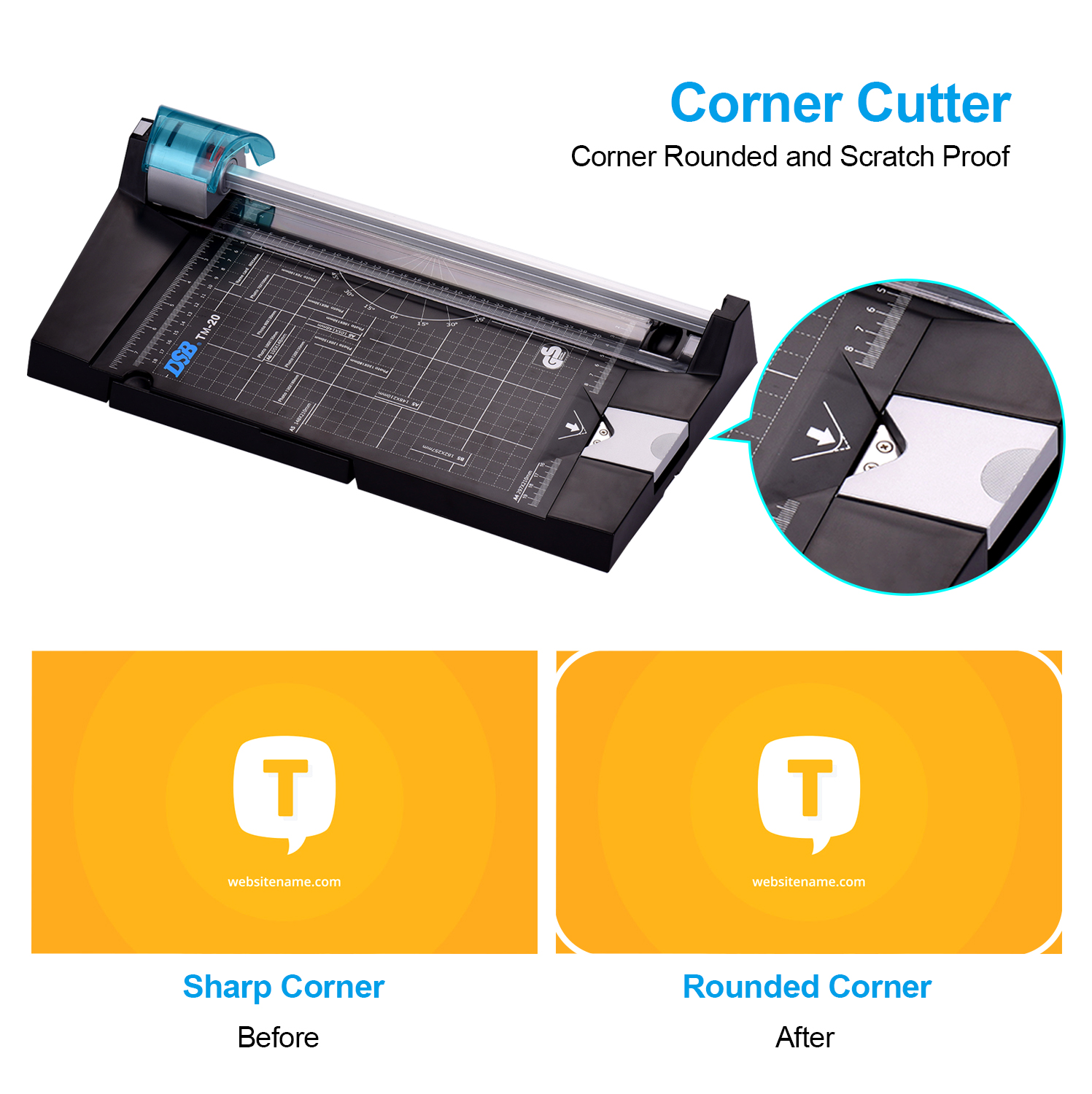 DSB 5 in 1 Paper Trimmer Multi-Functional A4 Paper Photo Cutter Straight Skip Wave Score Corner Cutter with 12 Inch Cut Length
