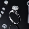 GEM'S BALLET 1ct 2ct 3ct Round Moissanite 6 Prong Solitaire Engagement Rings For Women 925 Sterling Silver Ring Jewelry