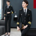 Airline Uniform Suit Female Pilot Captain Uniform Woman Coat + Pants Air Attendance Hotel Sales Manager Professional Clothing