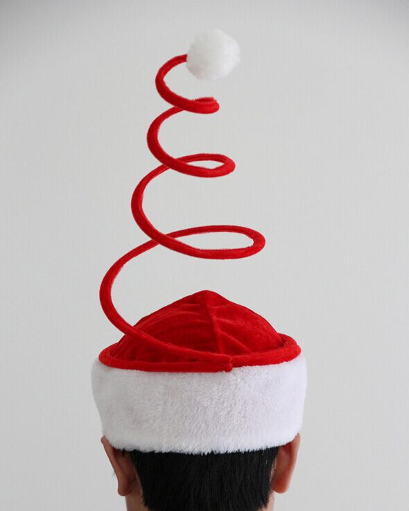 Creative Spring Christmas Hats Mechanical Spring Caps Adult Kids XMAS Home Decor New Year's Gifts Party Supplies Christmas Hat