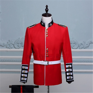Dress Guards Honour British Royal Army Officer Band Soldiers Red Performance Wear Uniform Film Show Entertainment Cosplay