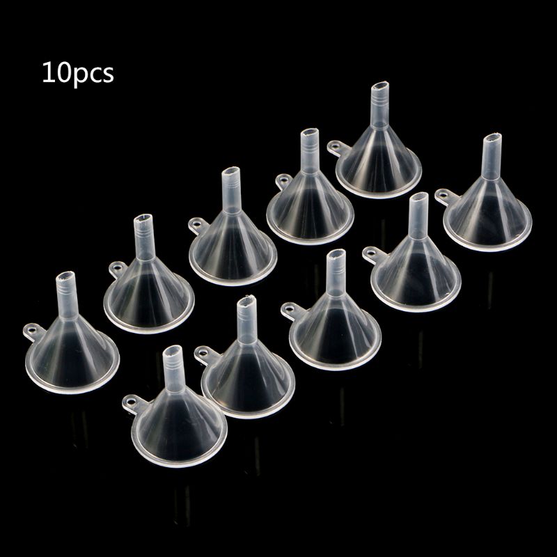 10Pcs Plastic Small Funnels For Perfume Liquid Essential Oil Filling Empty Bottle Packing Tool H4GA