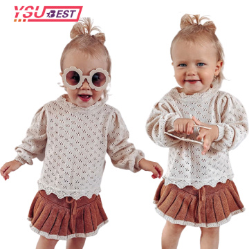 Spring Baby Girls Sweaters Baby Girl Solid Pullover Sweater Baby Boys Sweaters Knit Kids Toddler Autumn Outerwear Hollow Out