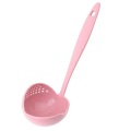 WSFS Hot 2 In 1 Hot Pot Dinnerware Porridge Soup Spoon With Filter Skimmer Kitchen Utensil Long Handle Colander pink