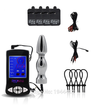 Electro Shock Set Penis Extender Adjustable Cock Ring Electro Sex Clitoris Massage Stimulate Pads Estim Vagina Anal Plug Sex Toy