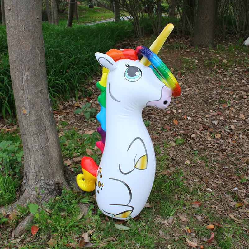 Kids Inflatable Water Sprinkler Inflatable Unicorn Punching Bags 5