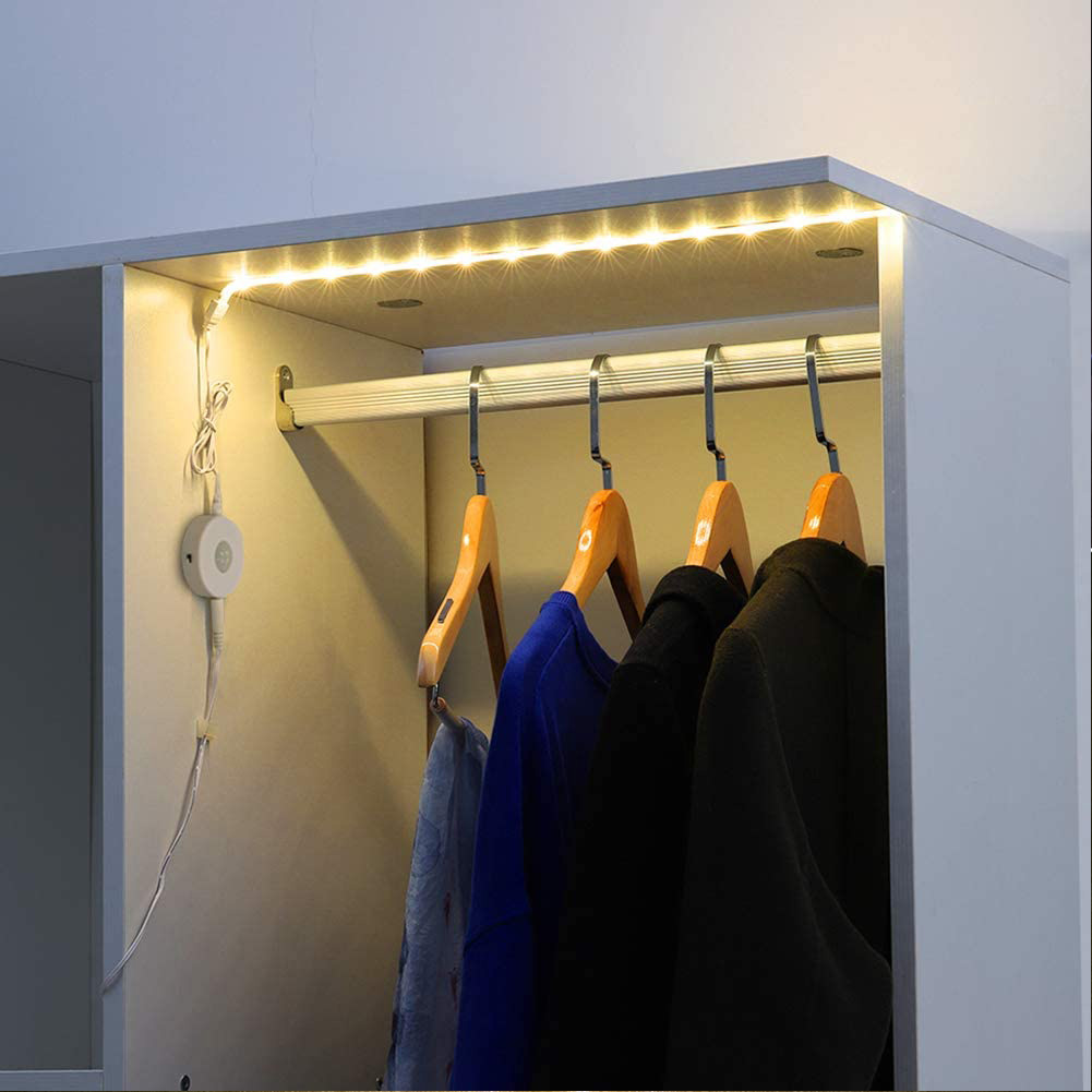 LED Strip Light PIR Human Body Motion Sensor Flexible Waterproof LED Lamp Tape 2 Modes Light for Kitchen Cabinet Closet Outdoor