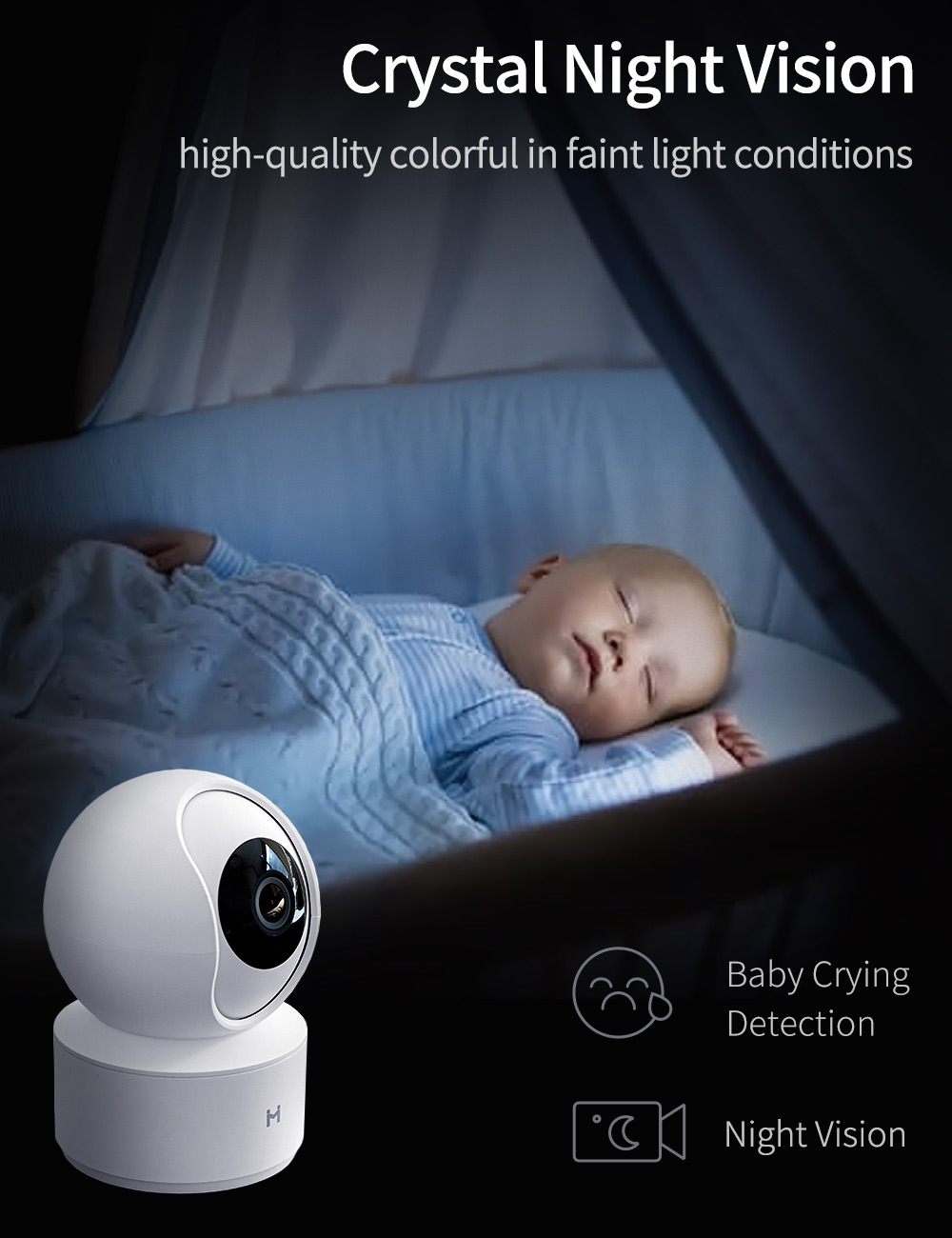 1080P Wireless Smart Home Indoor Baby IP Security Camera IMILAB WiFi Surveillance Dome Camera Pet Nanny Monitor Night Vision