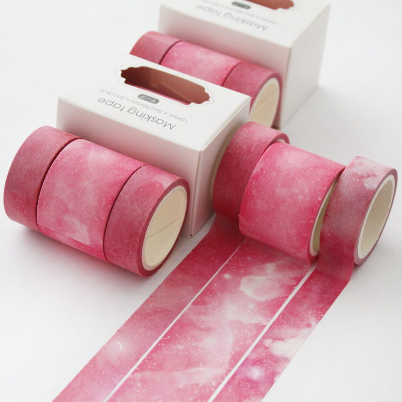 3 pcs/pack Brilliant starry sky Washi Tape set Adhesive Tape DIY Scrapbooking Sticker Label Japanese Masking tape