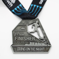 Silver die cast running game finisher medal