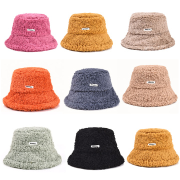 Teddy Winter Women Hats Velvet Warm Ear Protector Fisherman Hat Accessories Vintage Lamb Velvet Cap Lovely Plush Bucket Hat